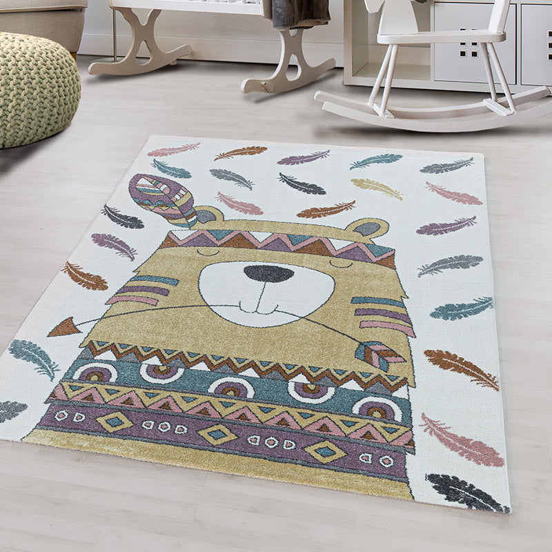 Children's floor rug - Fleurtje Bear Yellow