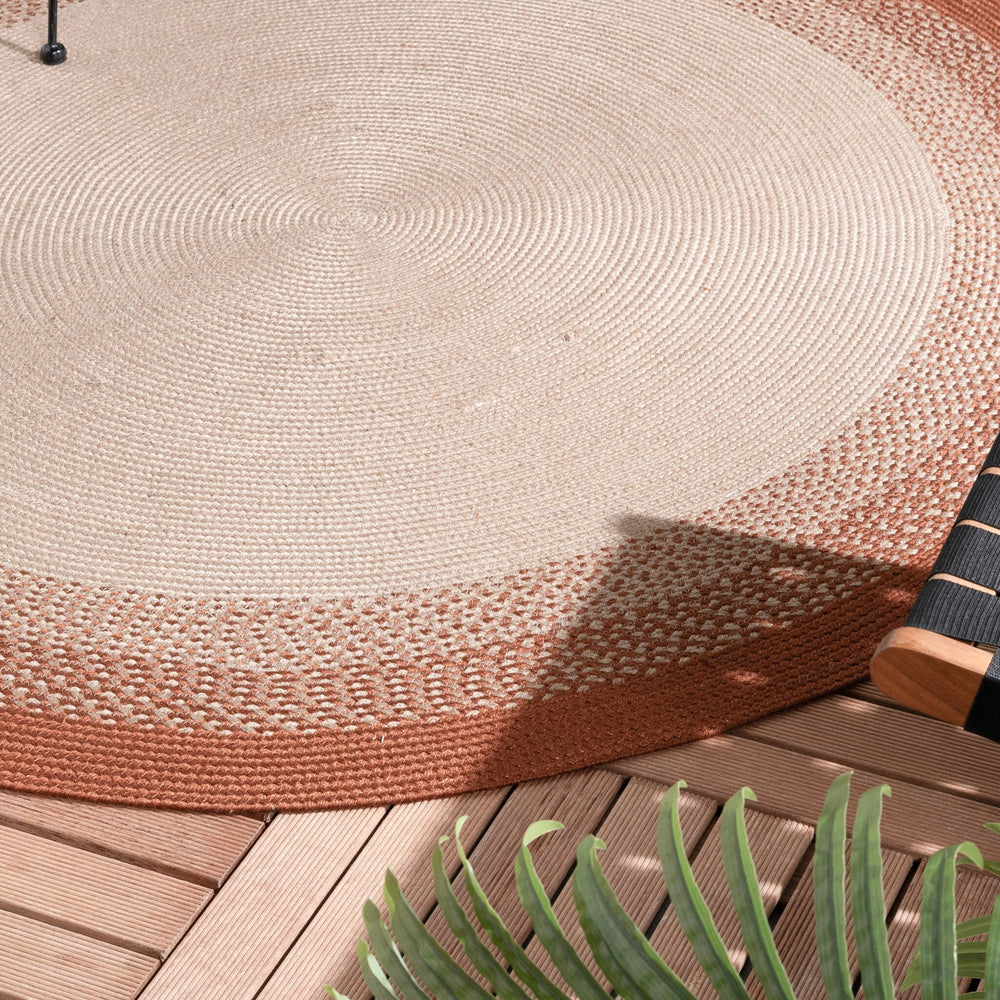 Round Indoor Outdoor Rug - Florence Terracotta