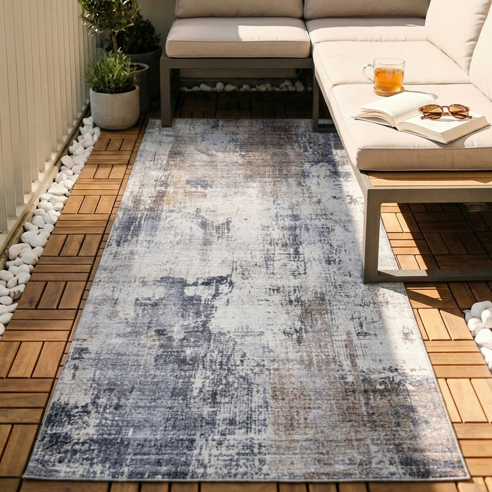 Washable Runner - Domingo Grunge Taupe/Cream
