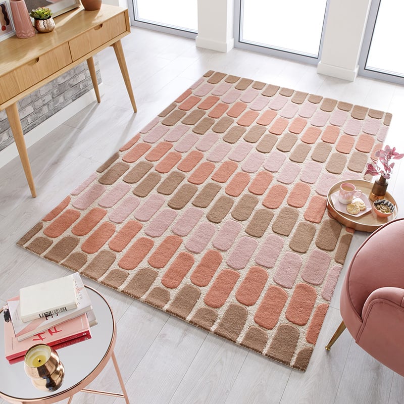 Modern area rug - Rado Fossil Terracotta