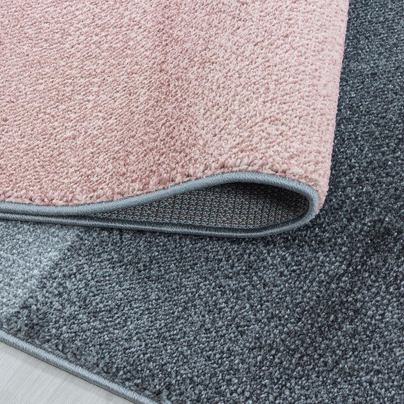 Retro Rug - Stencil Rectangles Pink/Grey
