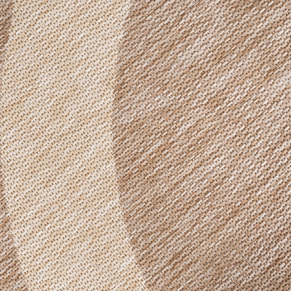Round Indoor & Outdoor Rug - Sierra Border Beige/Cream