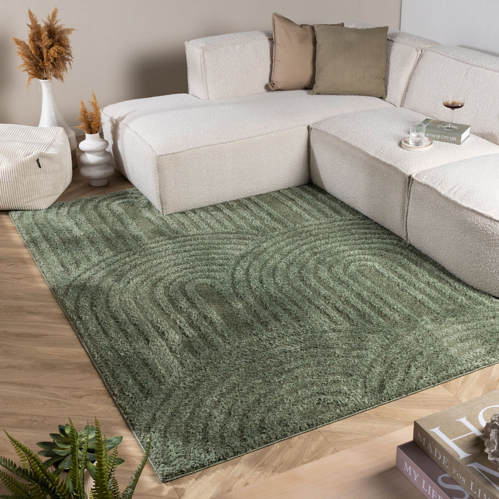 Scandinavian rug - Lova Arches Green