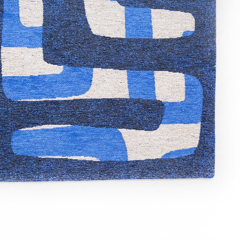Retro floor rug - Kuba Ultramarine 9336