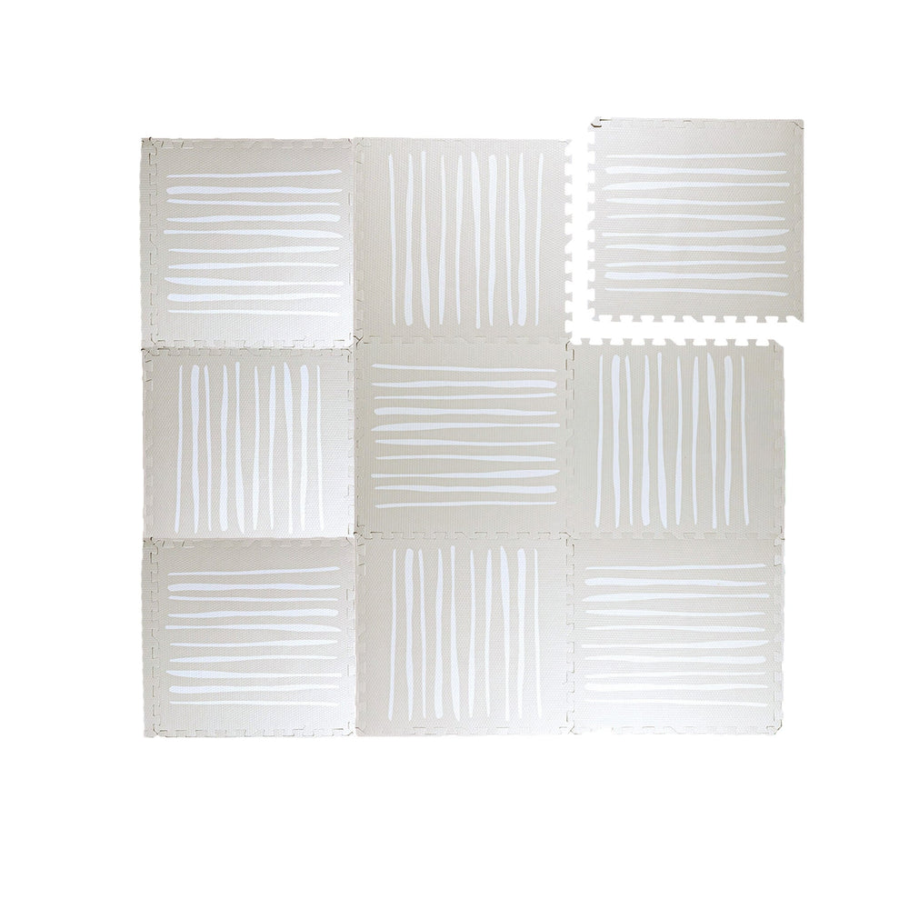 Foam puzzle mat - Alfie XL Stripes Grey/Beige