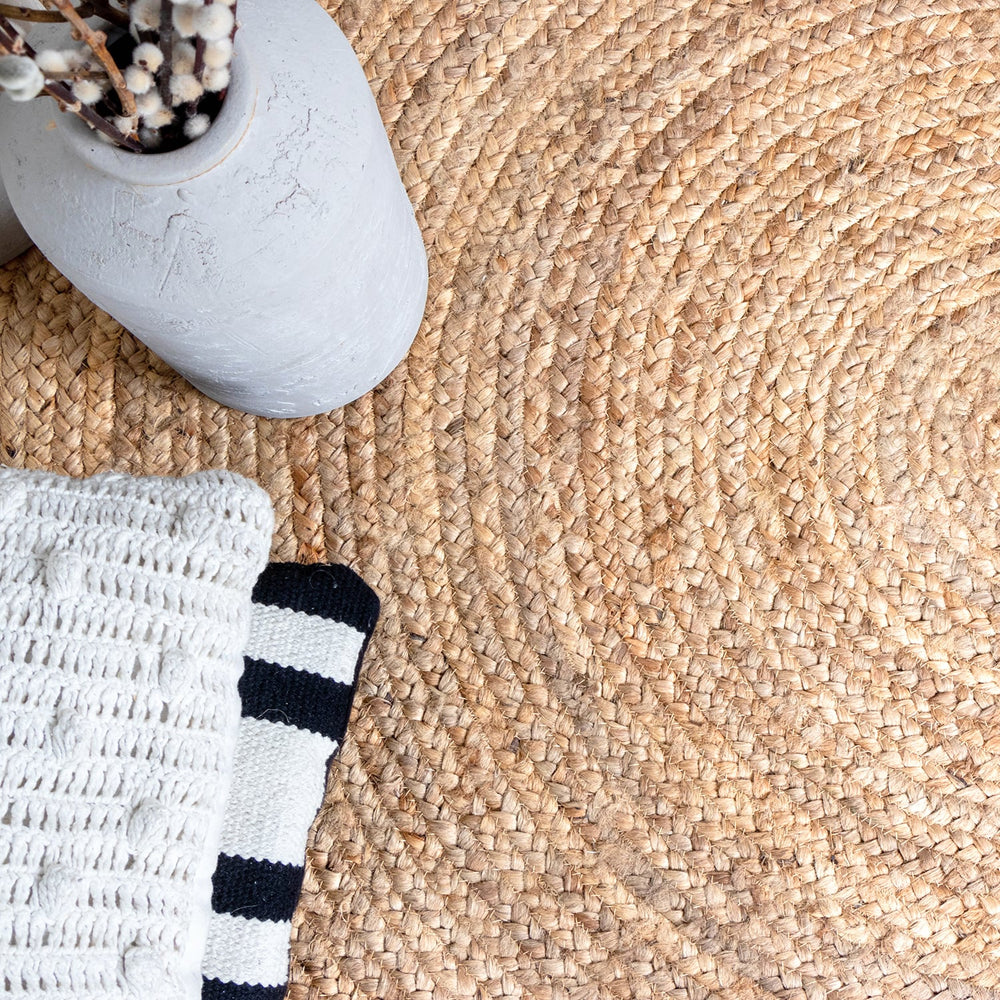 Jute Rug - Fair Round Natural/White