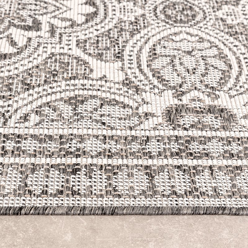 Square Outdoor Rug - Summer Oriental Grey