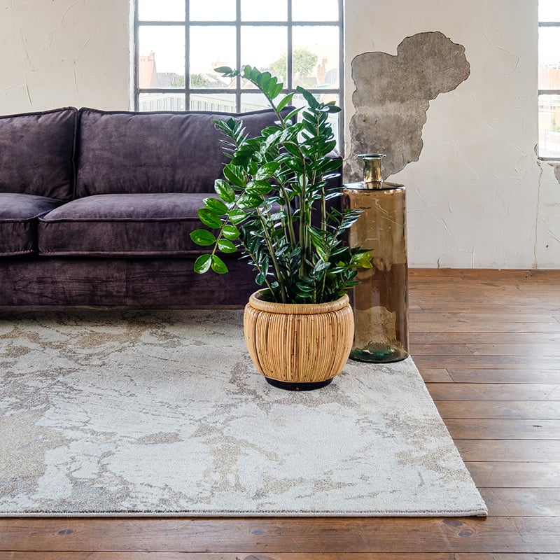 Modern floor rug - Mark Yellow/Cream
