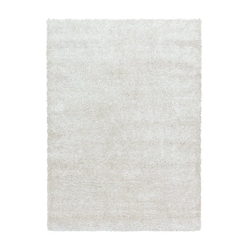 High-pile floor rug - Blushy Cream/White
