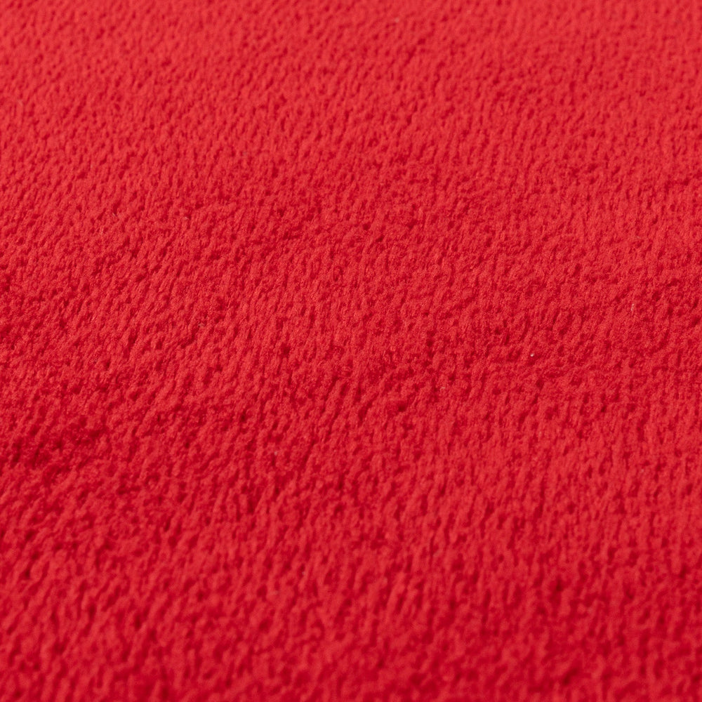 Round Washable Rug - Vivid Red
