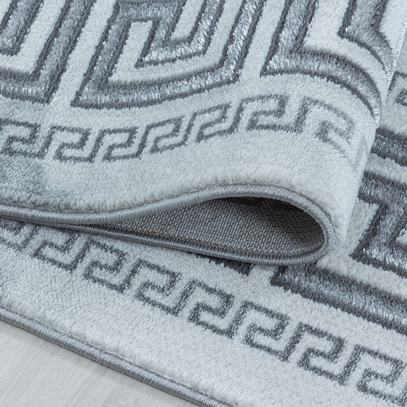 Modern Floor Rug - Marble Edge Grey/Silver