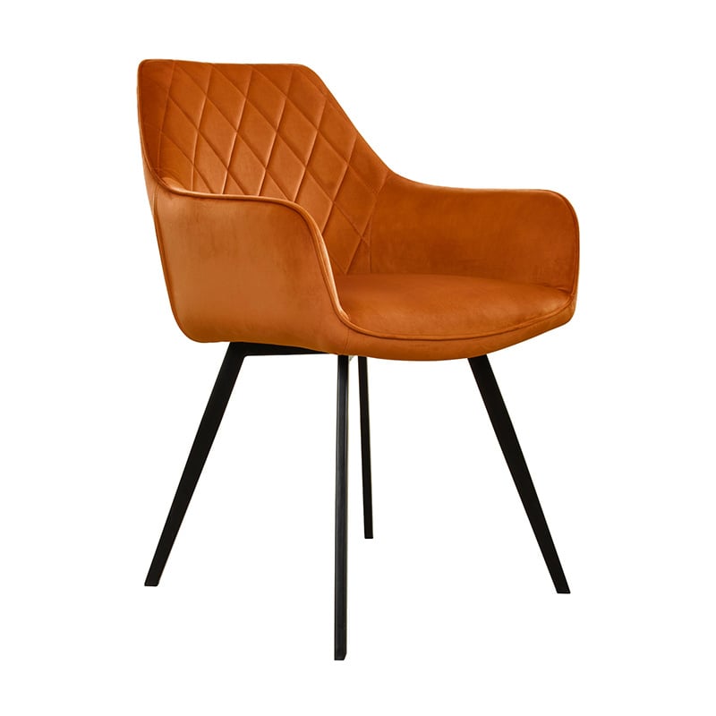 Velvet Dining Chair - Karl Orange