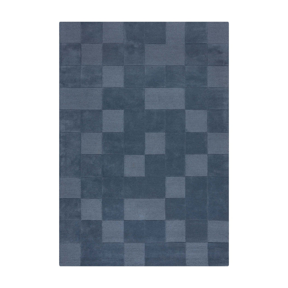 Luxury floor rug - Xeano checkerboard Blue