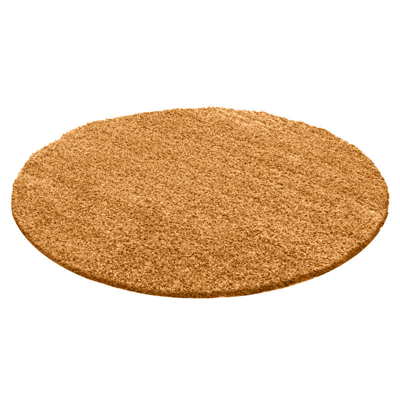Round High Pile Rug - Solid Yellow