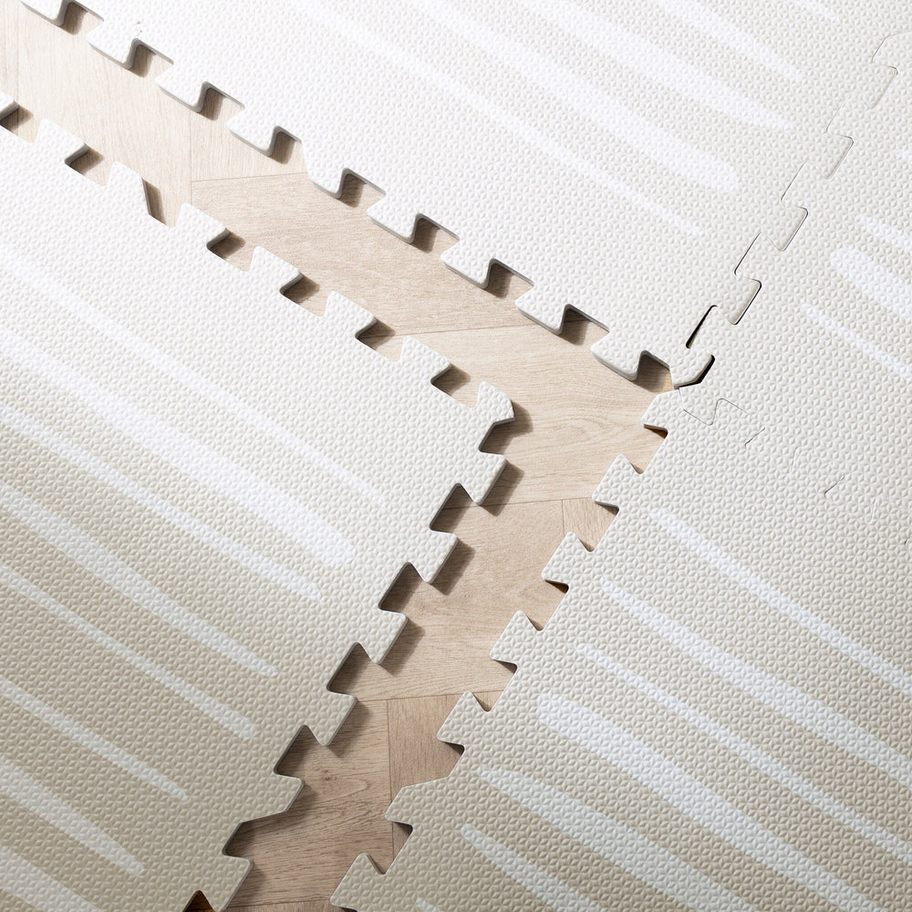 Foam puzzle mat - Alfie XL Stripes Grey/Beige