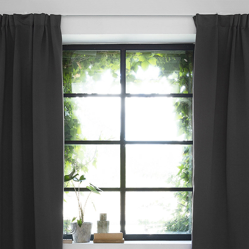 Luxury blackout curtains - Grey - Hooks