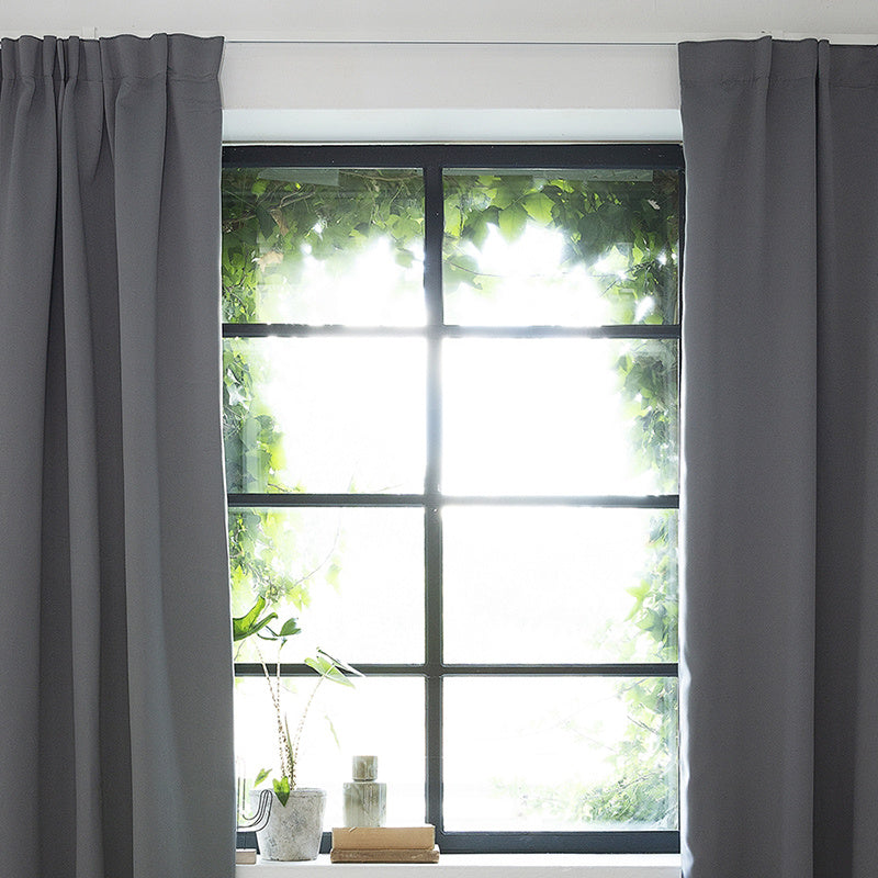 Luxury blackout curtains - Silver Grey - Hooks