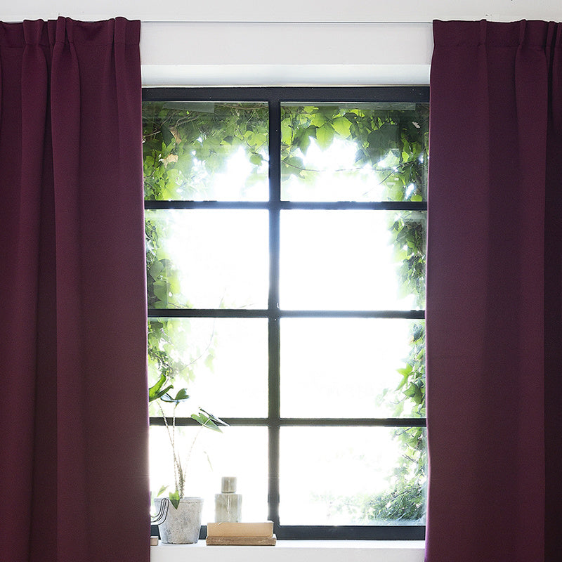 Luxury blackout curtains - Wine - hooks