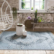 Vintage rug – Aqua blue/light blue