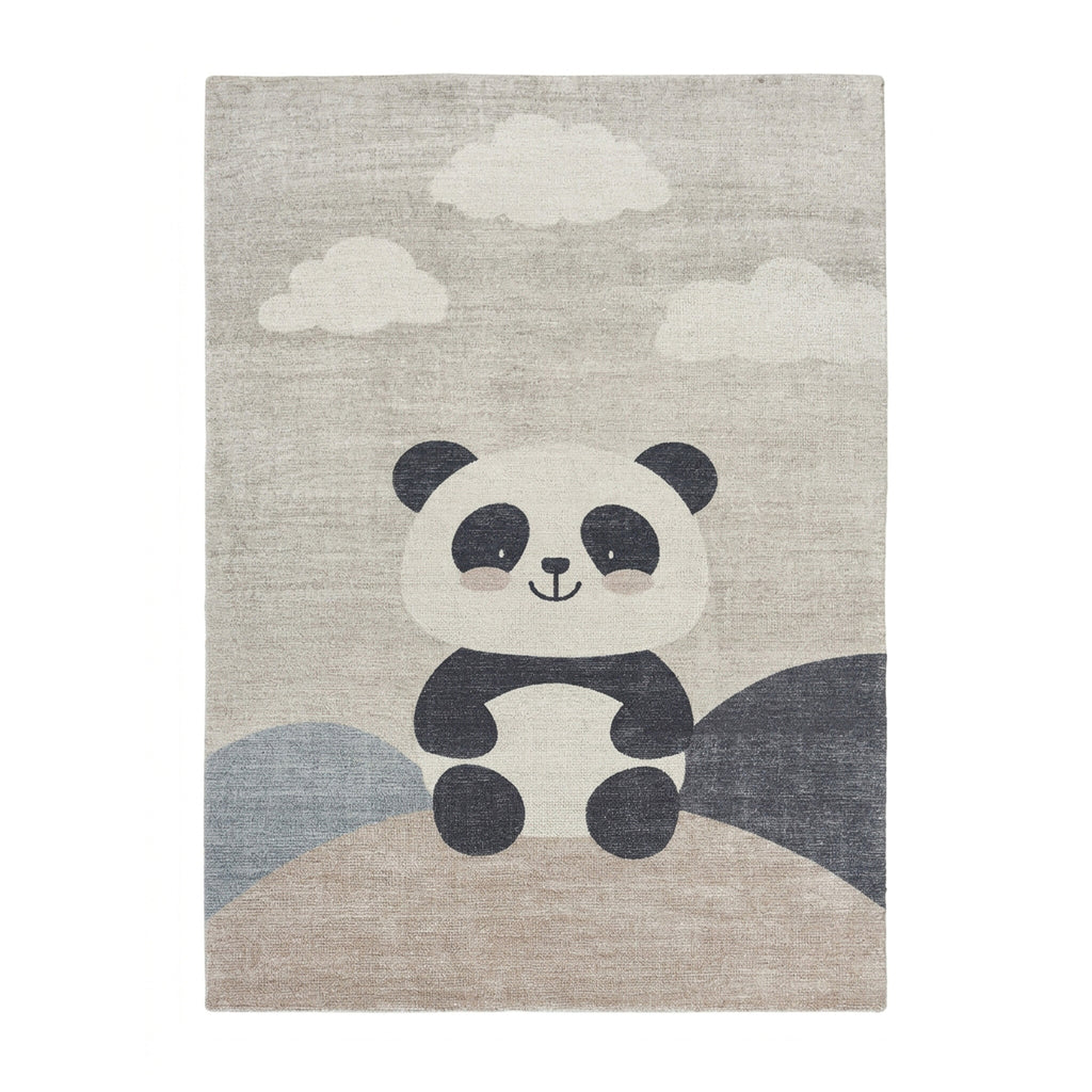 Children's room rug - Balou Panda Black/White