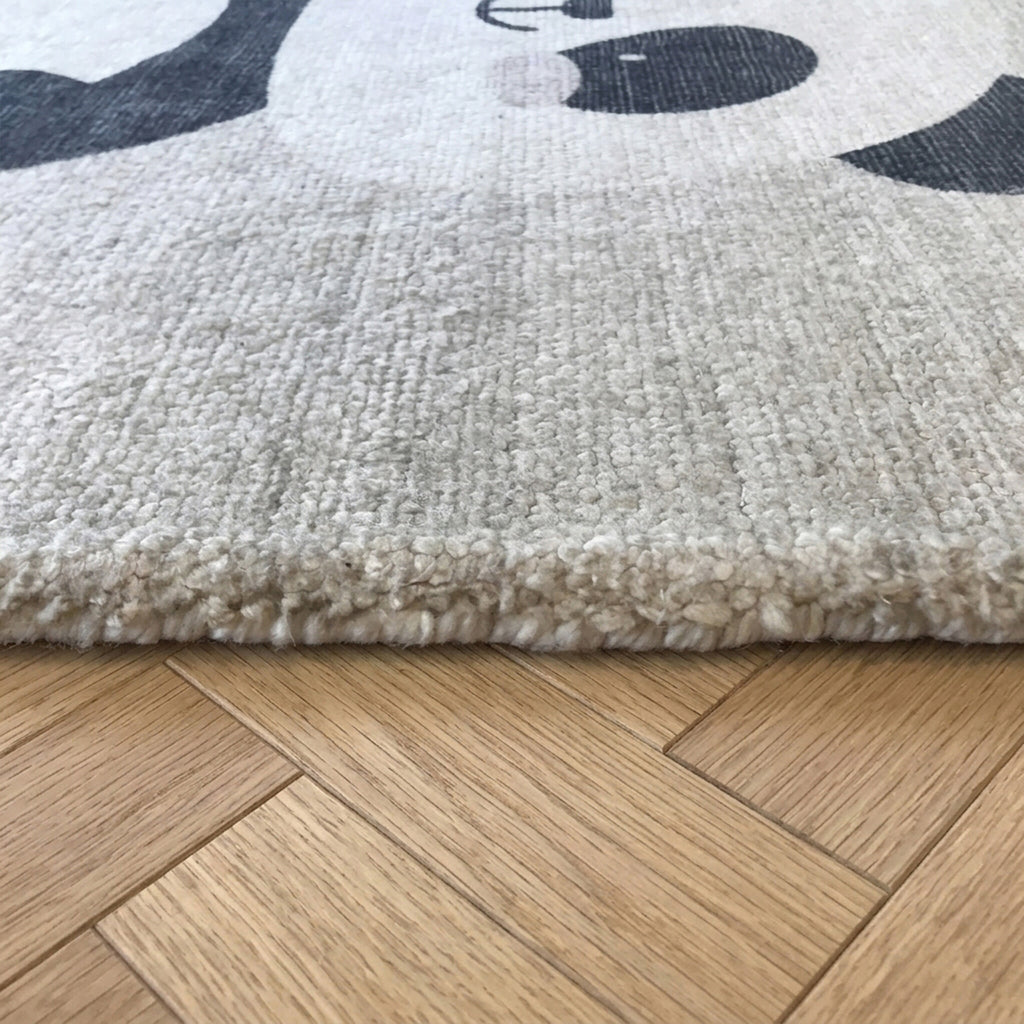 Children's room rug - Balou Panda Black/White
