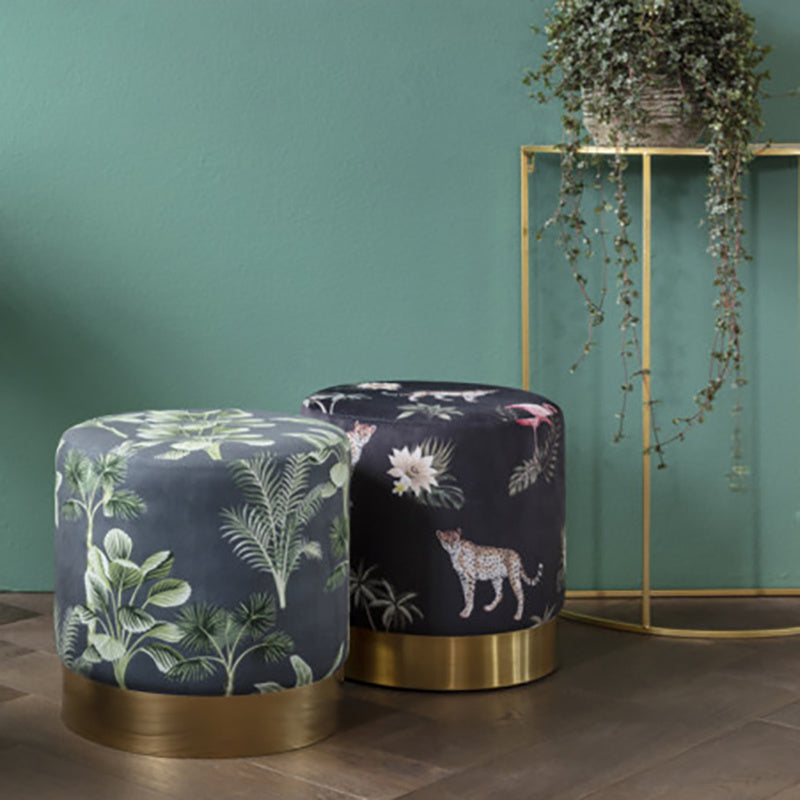 Velvet pouf - Beau Deluxe Banana leaf