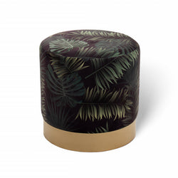 Velvet pouf - Beau Deluxe Palm leaf