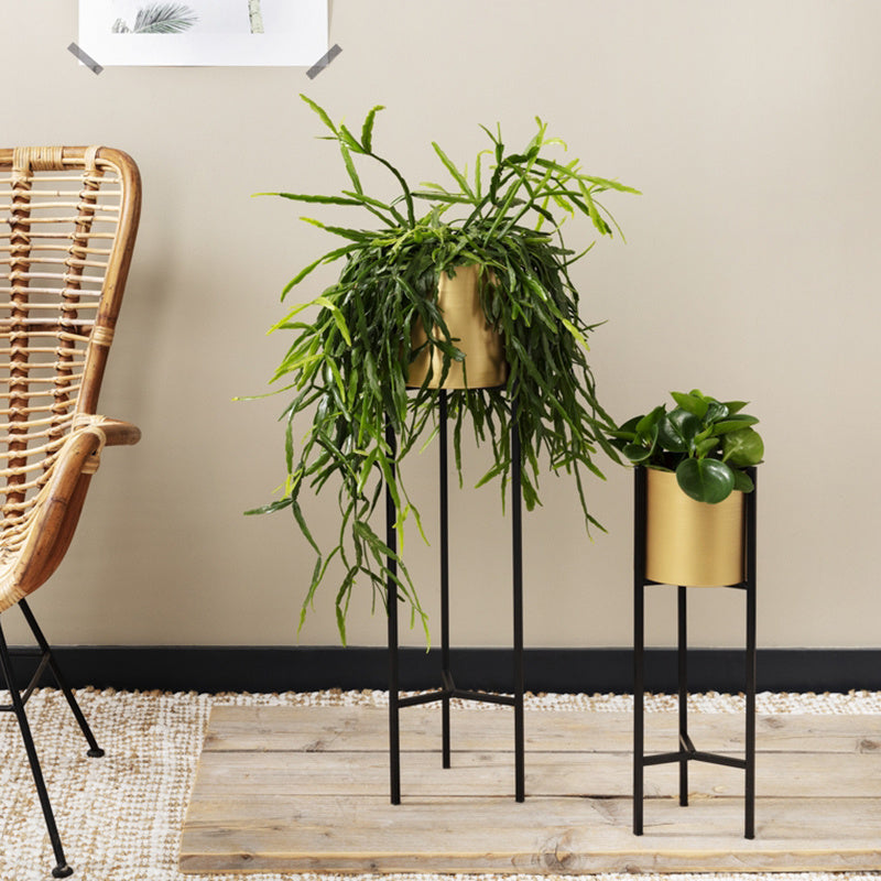 Metal planter on stand - Lily Gold 2/set