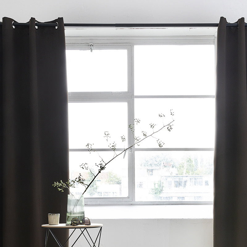 Luxury blackout curtains - Brown - Rings