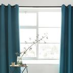 Luxury blackout curtains - Teal - Rings