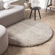 Round high-pile rug - Yves Beige