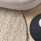 Round high-pile rug - Yves Beige