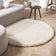 Round high-pile rug - Yves Cream