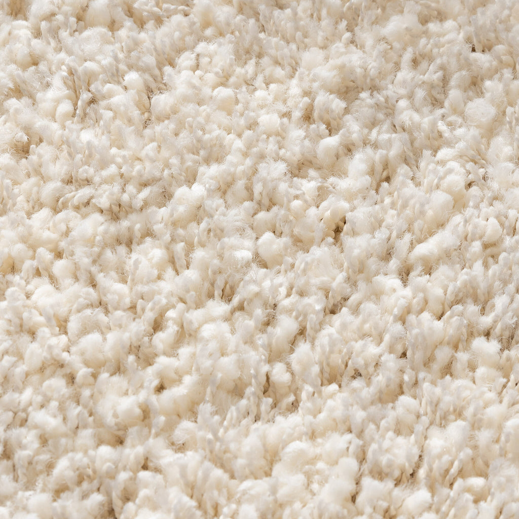 Round high-pile rug - Yves Cream
