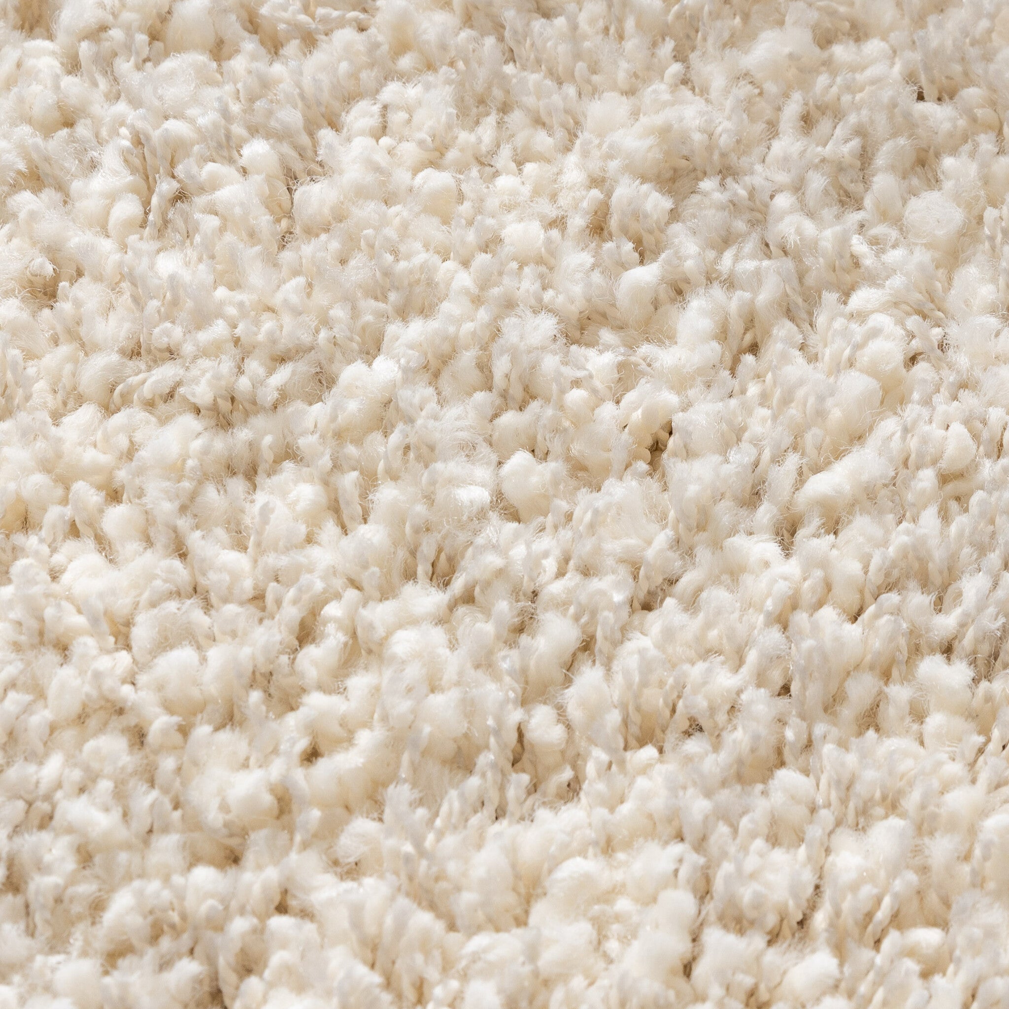 Round high-pile rug - Yves Cream
