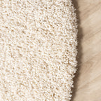 Round high-pile rug - Yves Cream
