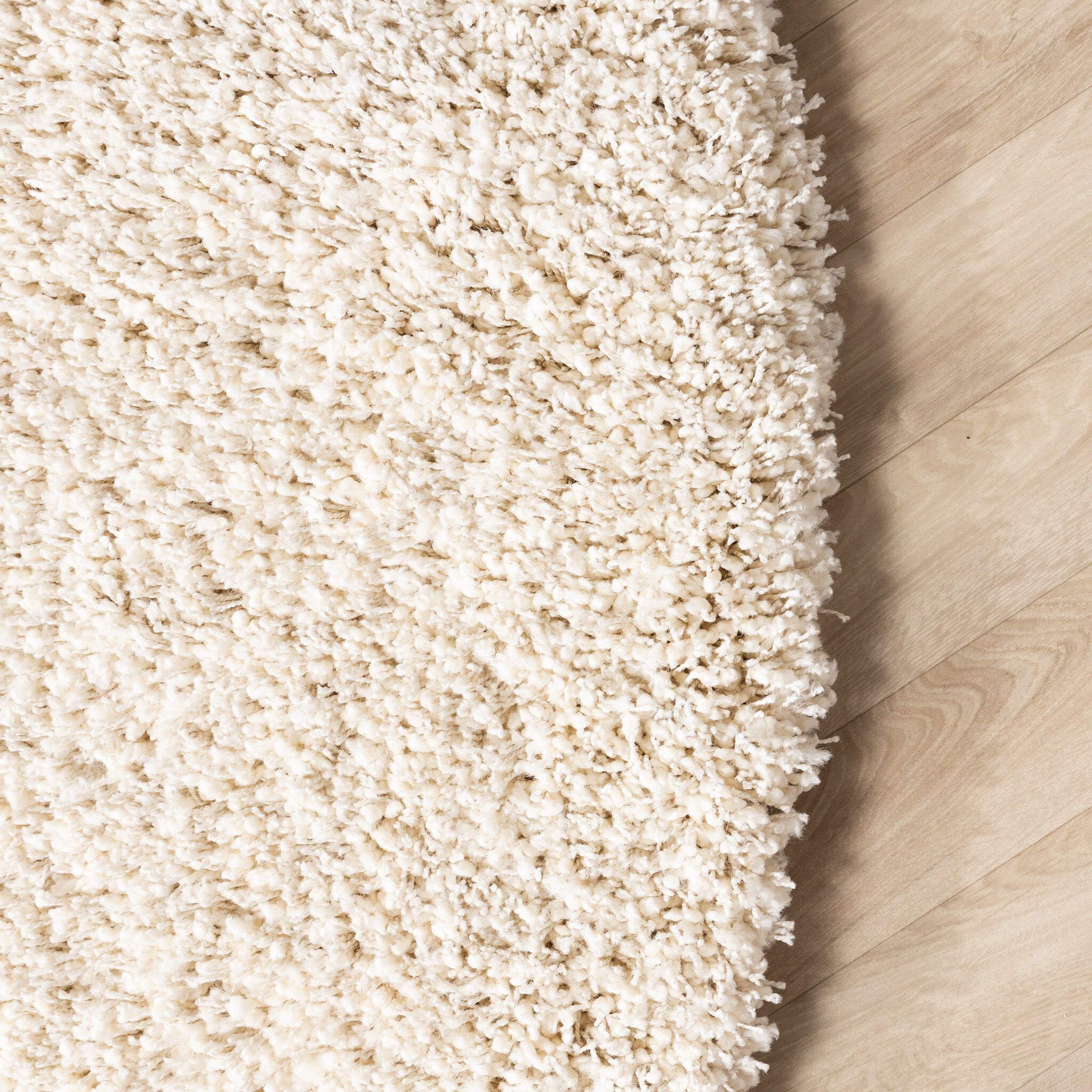 Round high-pile rug - Yves Cream