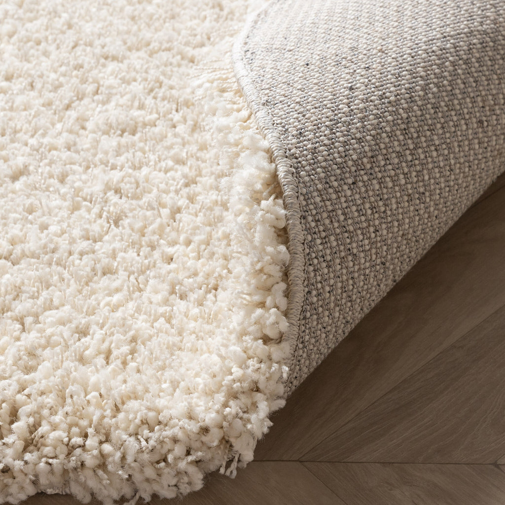 Round high-pile rug - Yves Cream