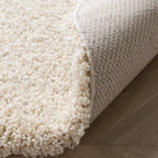 Round high-pile rug - Yves Cream
