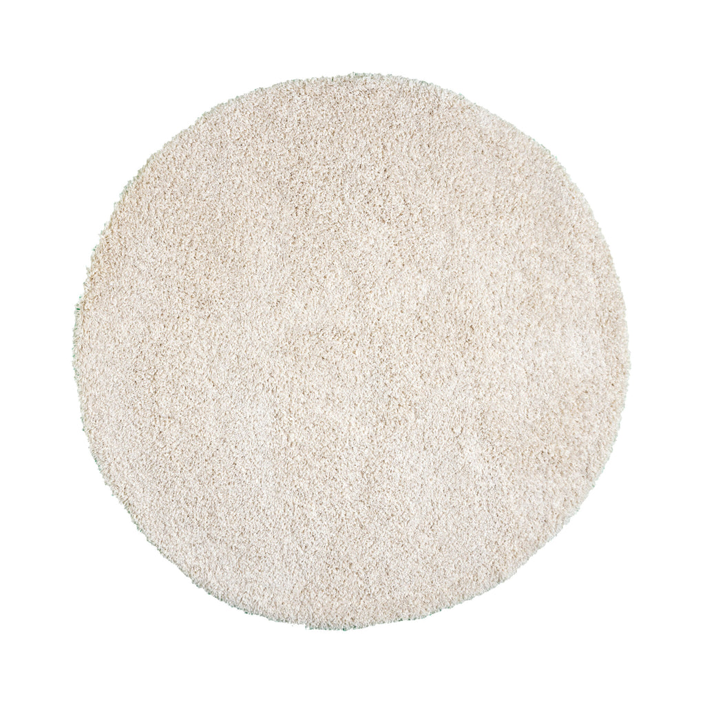 Round high-pile rug - Yves Cream