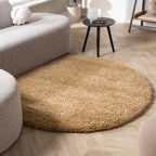Round high-pile rug - Yves Gold