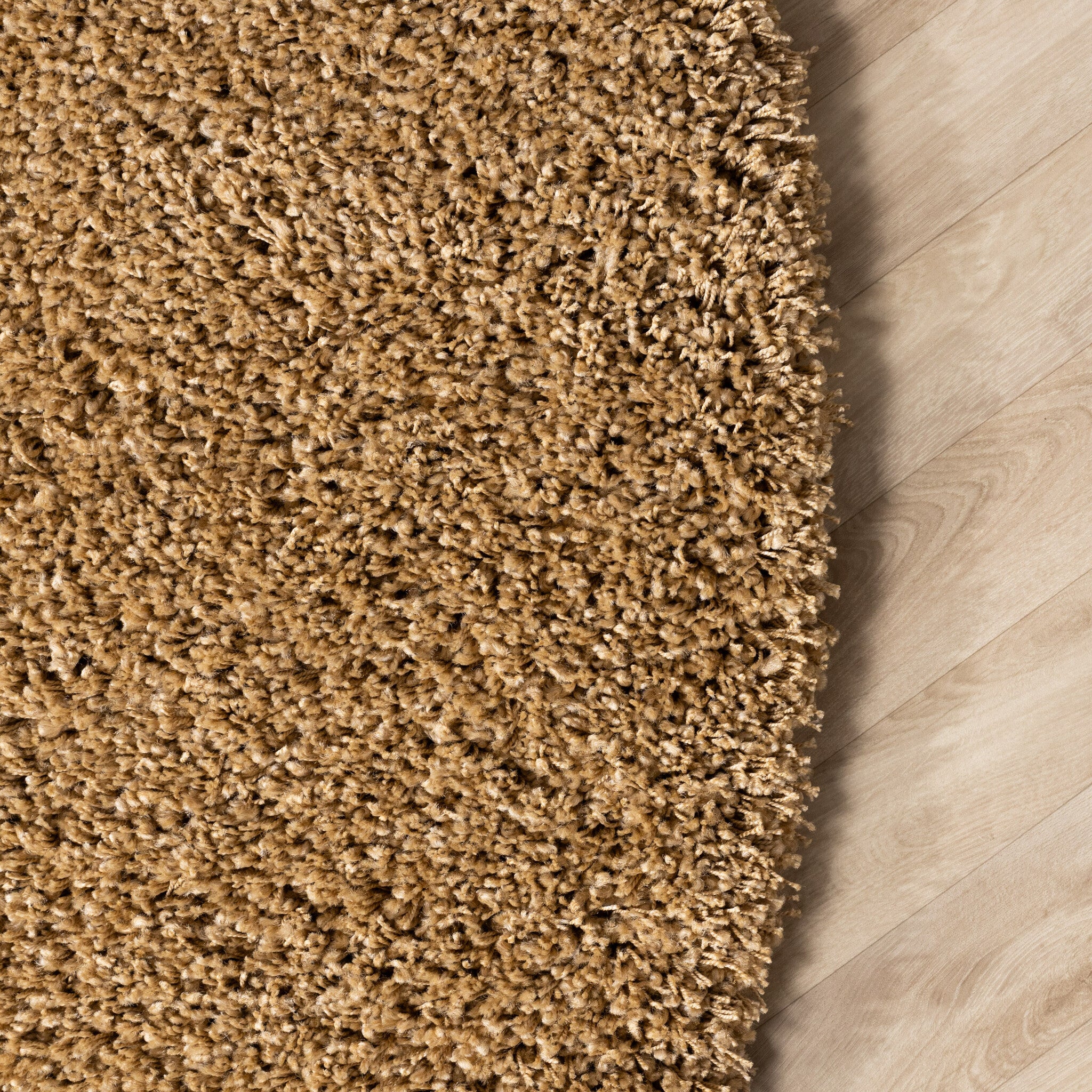 Round high-pile rug - Yves Gold