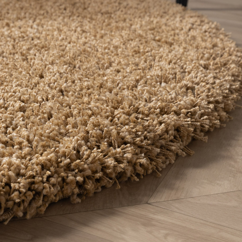 Round high-pile rug - Yves Gold