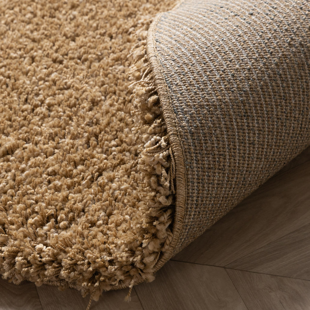 Round high-pile rug - Yves Gold