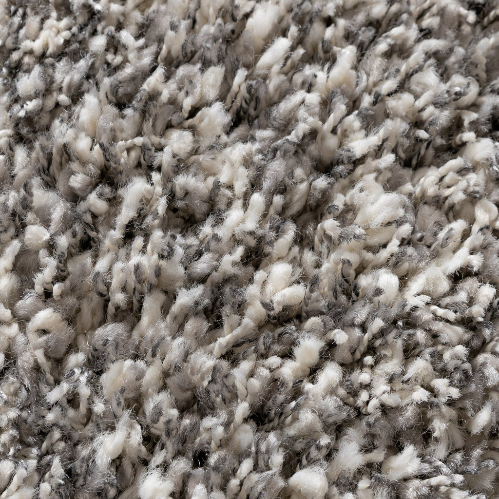 Round high-pile rug - Yves Light grey