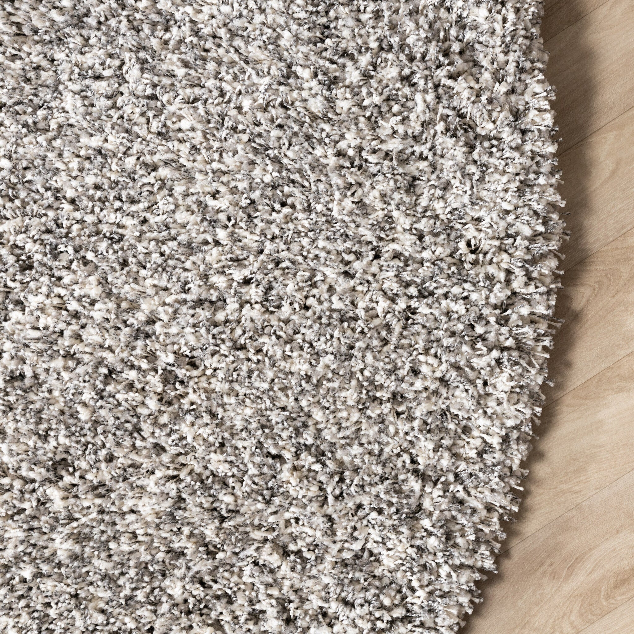 Round high-pile rug - Yves Light grey