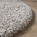Round high-pile rug - Yves Light grey