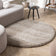 Round high-pile rug - Yves Taupe