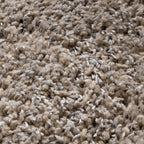Round high-pile rug - Yves Taupe