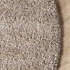 Round high-pile rug - Yves Taupe